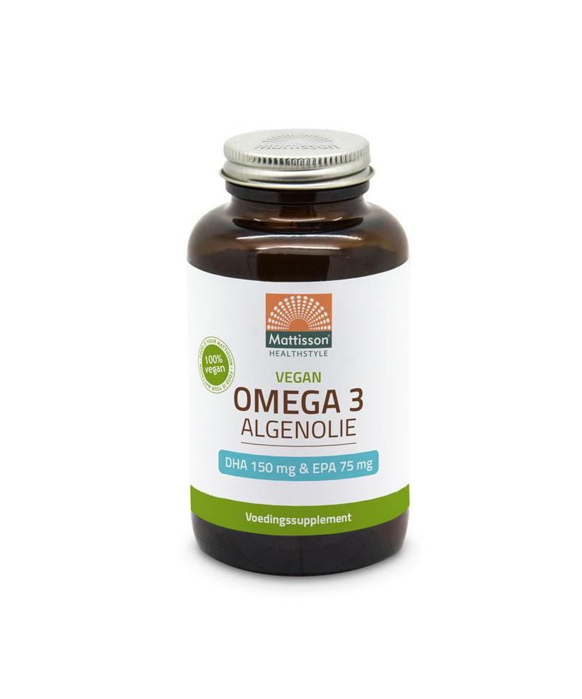 Vegan omega 3 algenolie DHA 150 mg EPA 75 mg