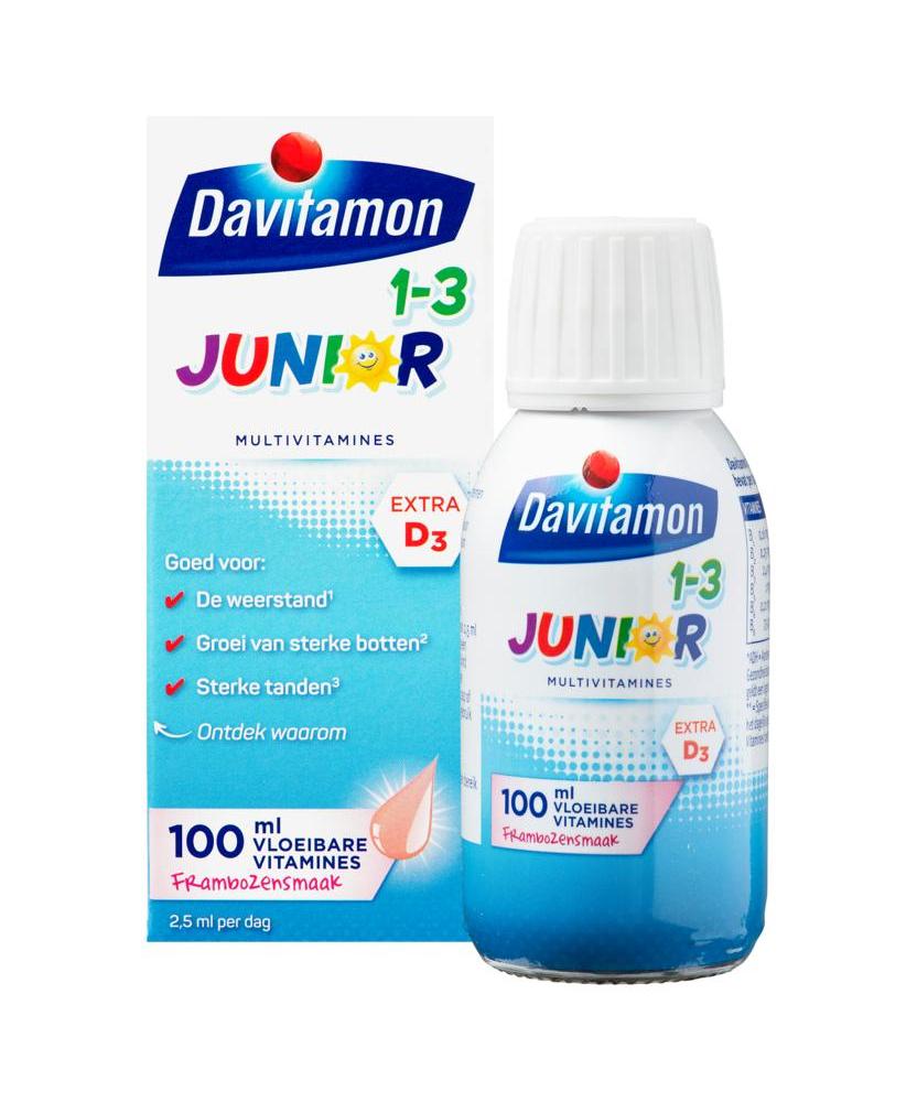 Junior 1+ vloeibare vitamines framboos