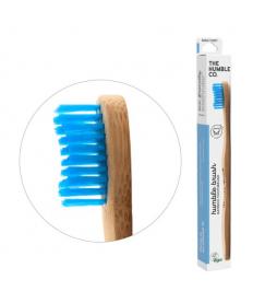 Tandenborstel bamboe adult blauw brush soft