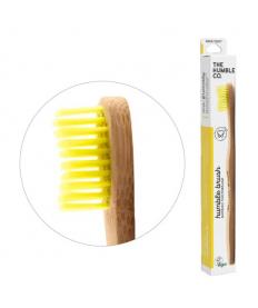 Tandenborstel bamboe adult geel brush soft